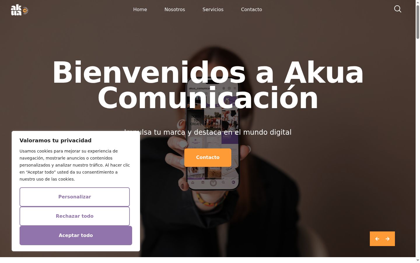 Screenshot of the consent banner shown before any interaction