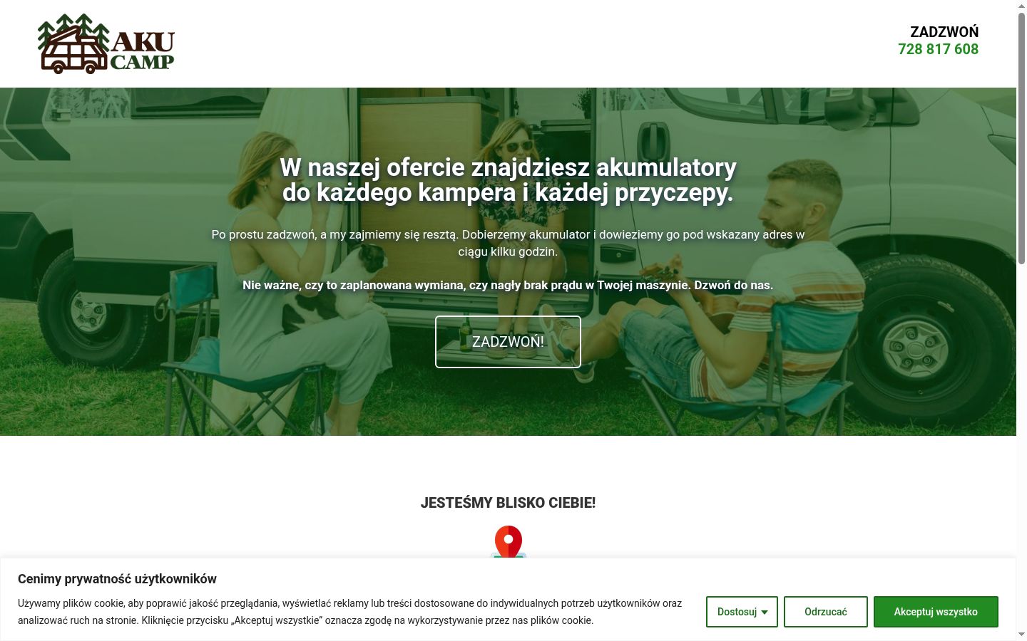 Screenshot of the consent banner shown before any interaction