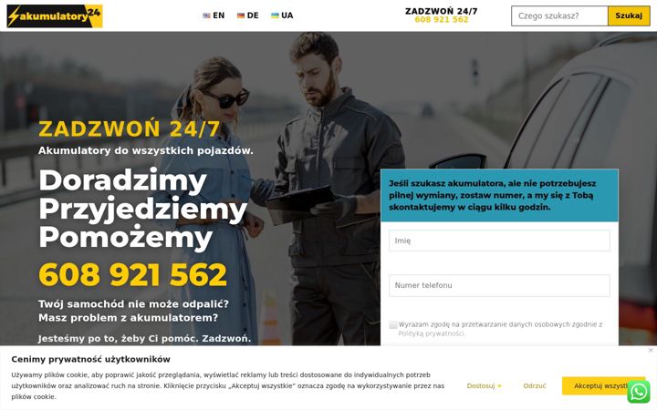 Screenshot of akumulatory24.waw.pl