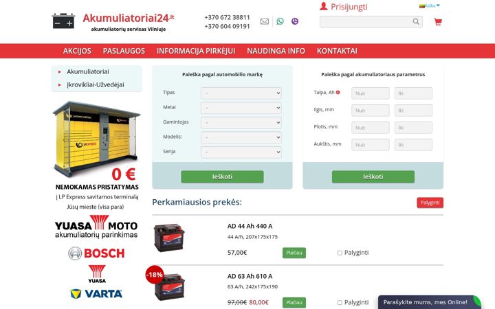 Screenshot of akumuliatoriai24.lt