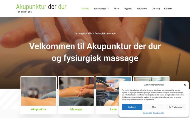 Skjermbilde av akupunkturderdur.dk