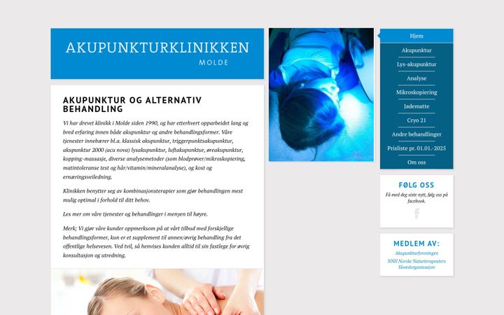 Screenshot of akupunkturklinikkenmolde.no
