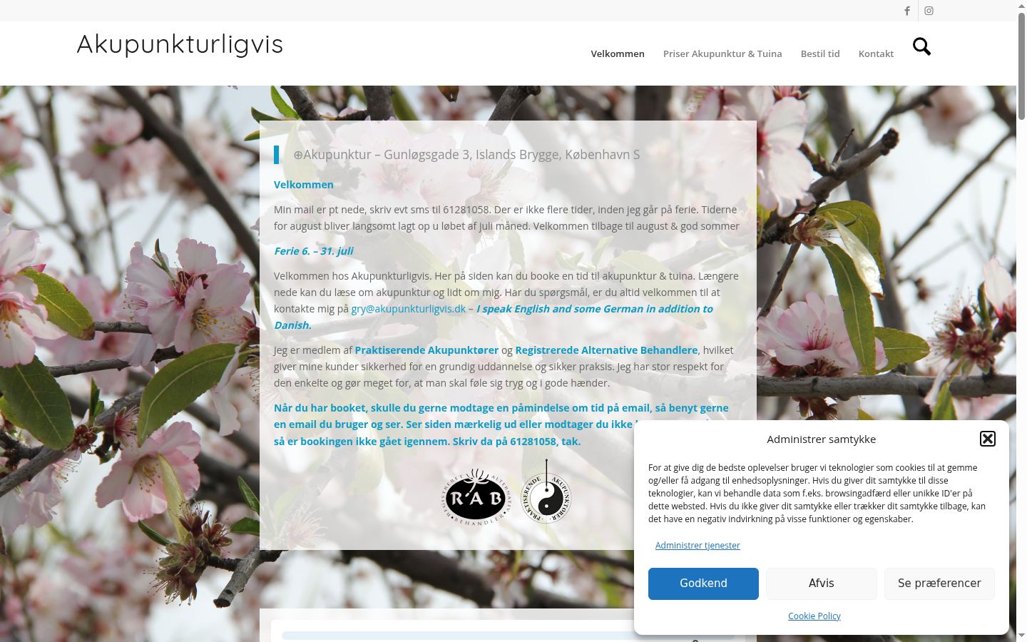 Screenshot des Einwilligungsbanners vor jeglicher Interaktion