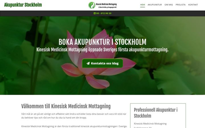 Ekrānuzņēmums no akupunkturstockholm.nu