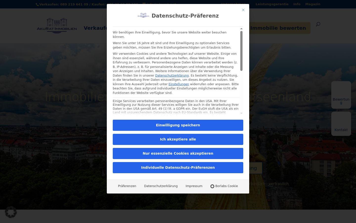 Captura de ecrã do banner de consentimento apresentado antes de qualquer interação