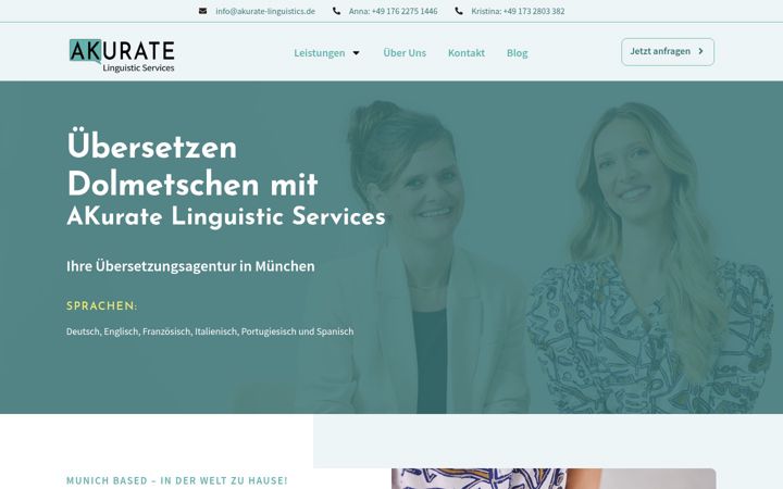 Capture d'écran de akurate-linguistics.de