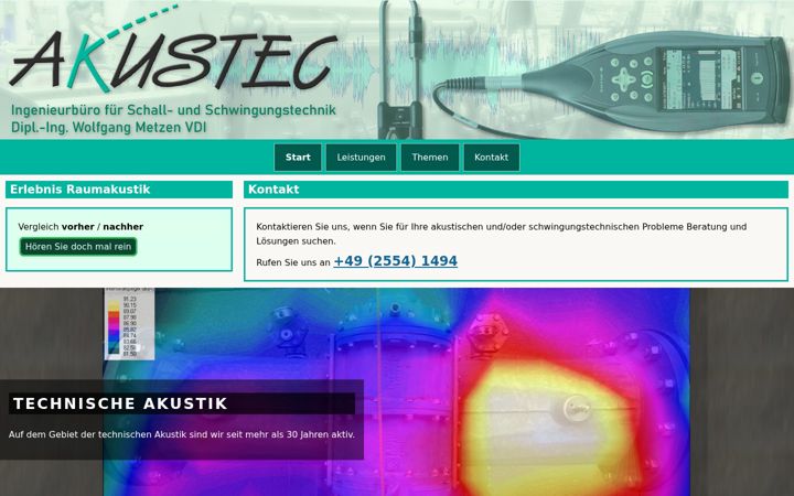 Kuvakaappaus sivustosta akustec.de