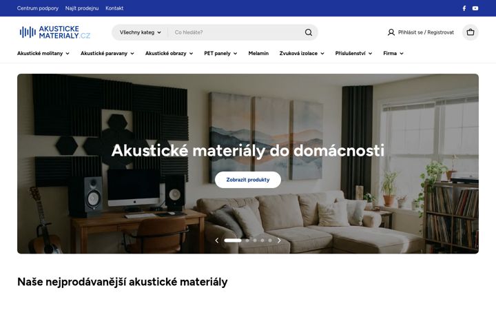 Screenshot of akustickematerialy.cz