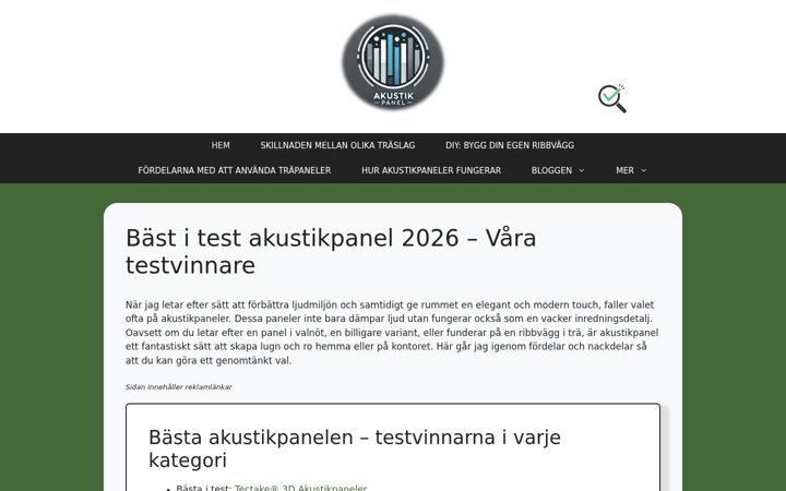 Screenshot of akustik-paneler.se