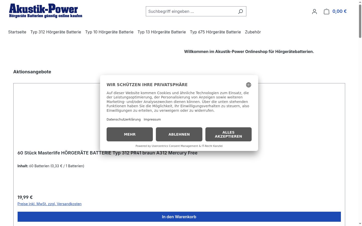 Screenshot tal-banner tal-kunsens muri qabel kwalunkwe interazzjoni