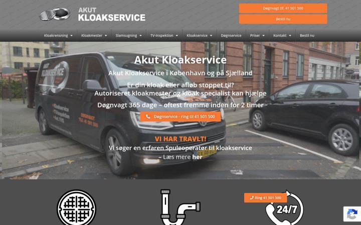 Screenshot of akutkloakservice.dk