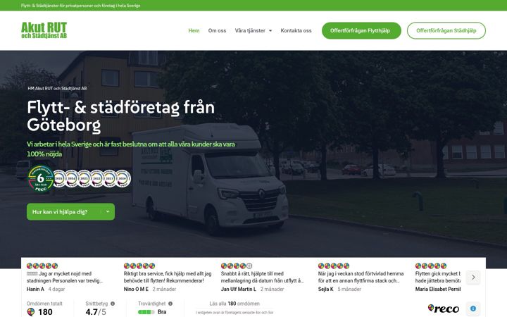 Skærmbillede af akutrutstadtjanst.se