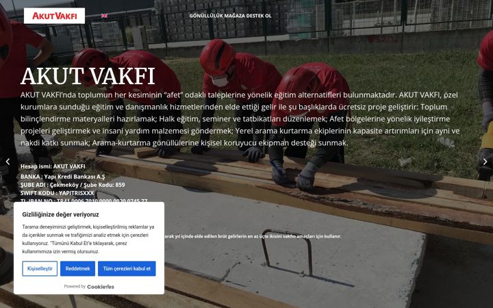 Screenshot of akutvakfi.org.tr