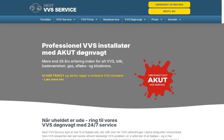Screenshot of akutvvsservice.dk