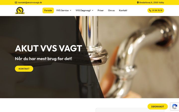 Screenshot of akutvvsvagt.dk