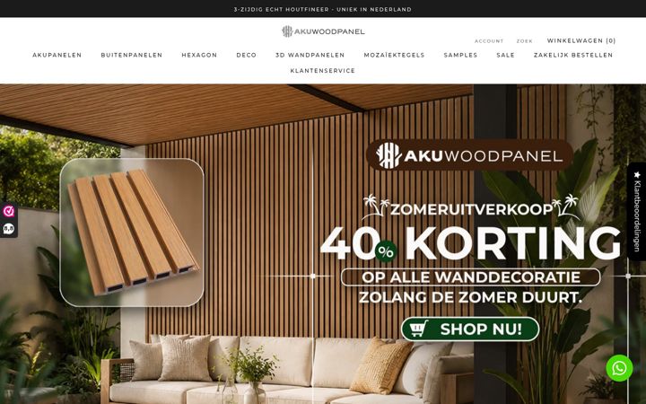 Skærmbillede af akuwoodpanel.be