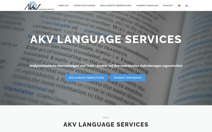 Screenshot of akv-language-services.de