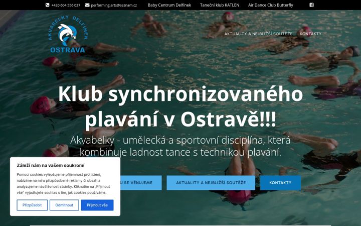Screenshot ta' akvabelkydelfinekostrava.cz