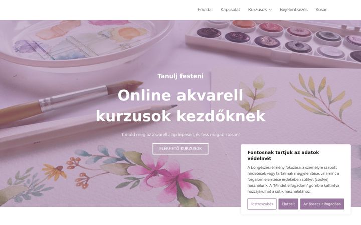 Kuvakaappaus sivustosta akvarellkurzus.online