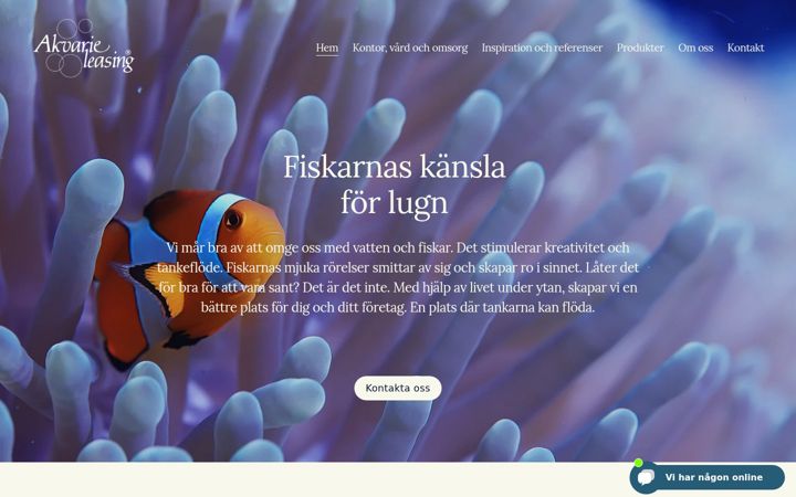 Screenshot of akvarieleasing.se