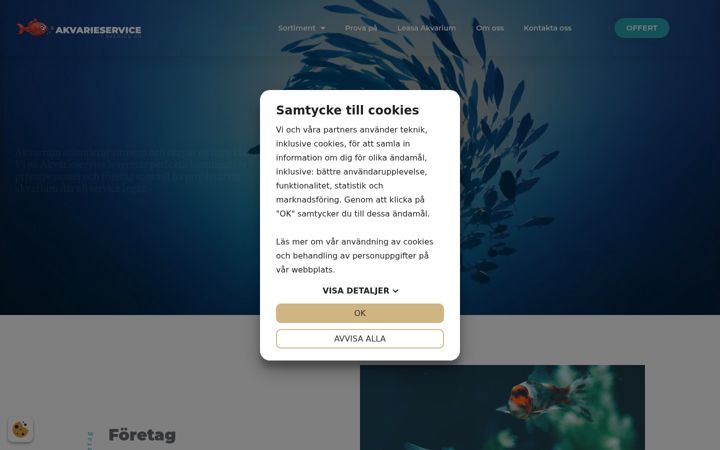 Screenshot of akvarieservice.se