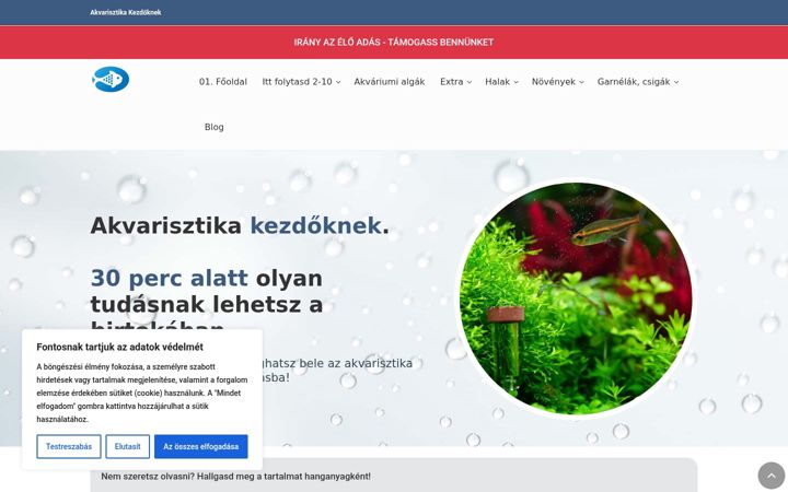 Screenshot of akvarisztikakezdoknek.hu