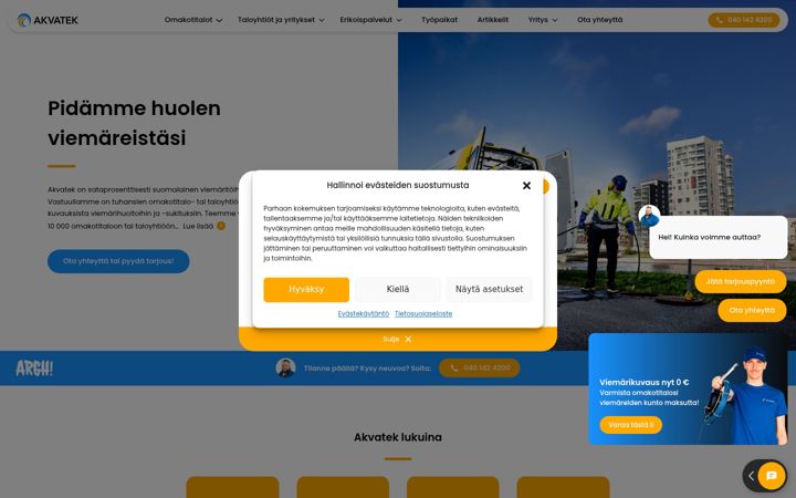 Screenshot of akvatek.fi