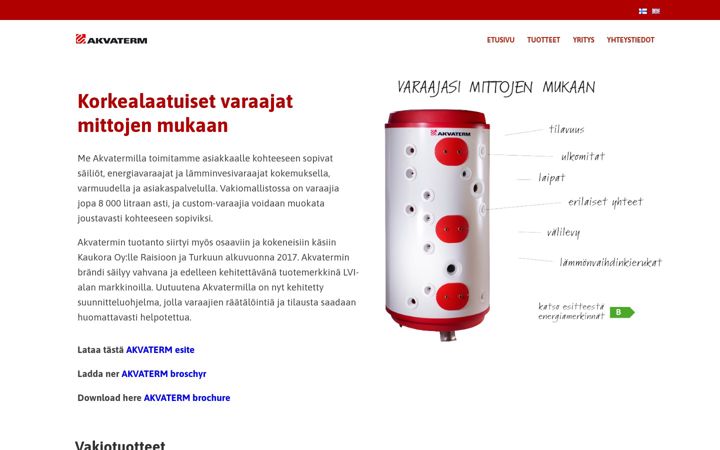 Screenshot of akvaterm.fi