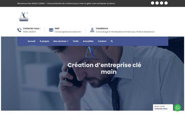 Snímek obrazovky akwaconseil.com