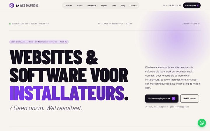Screenshot of akwebsolutions.nl