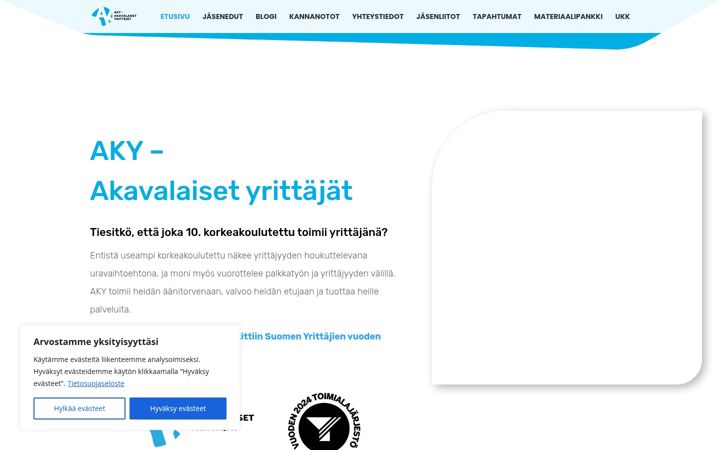 Screenshot of aky.fi
