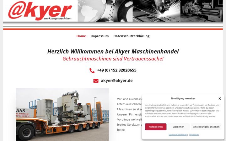 Screenshot von akyer.de