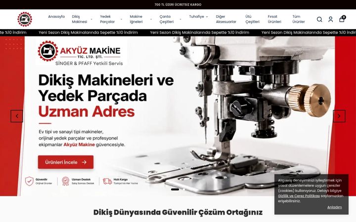 Screenshot of akyuzmakine.com