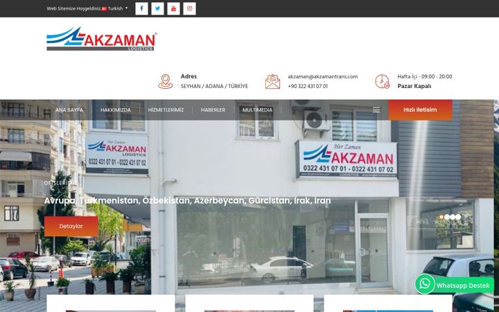 Screenshot of akzamantrans.com