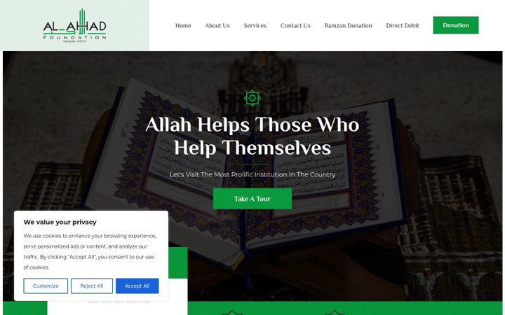 Screenshot of al-ahadfoundation.co.uk