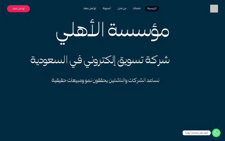 Snímek obrazovky al-ahlyagency.com