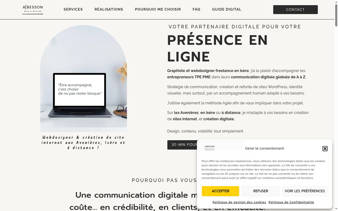 Screenshot tal-banner tal-kunsens muri qabel kwalunkwe interazzjoni