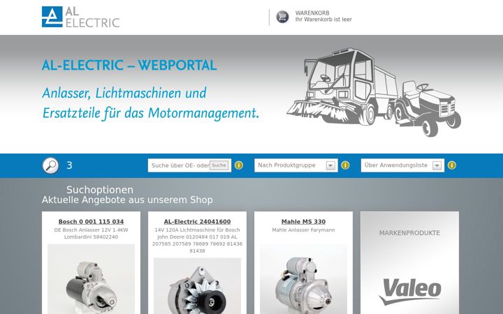 Screenshot stránky al-electric.de
