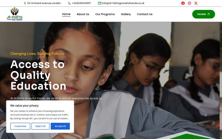 Screenshot of al-fathagracefulhands.co.uk