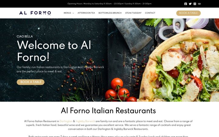 Screenshot of al-forno.co.uk