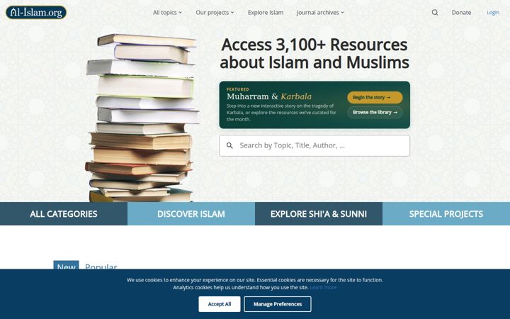Screenshot of al-islam.org