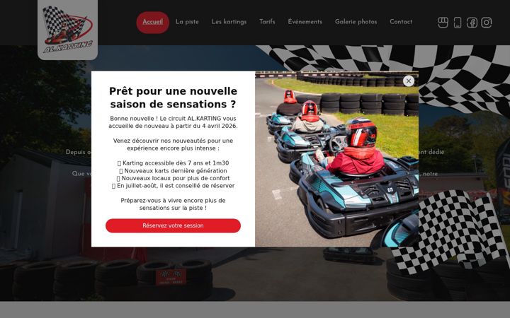 Screenshot stránky al-karting-les-mathes.fr