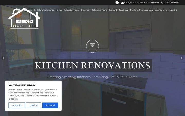 Screenshot of al-korenovations.co.uk