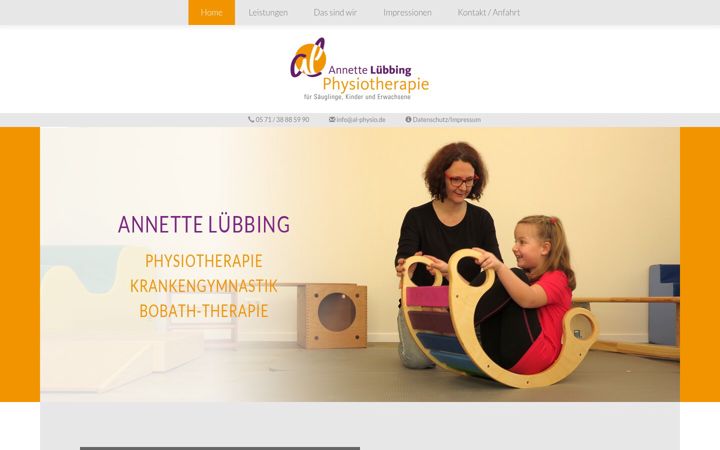 Snímek obrazovky al-physio.de
