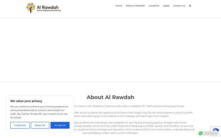 Screenshot of al-rawdah.org.uk