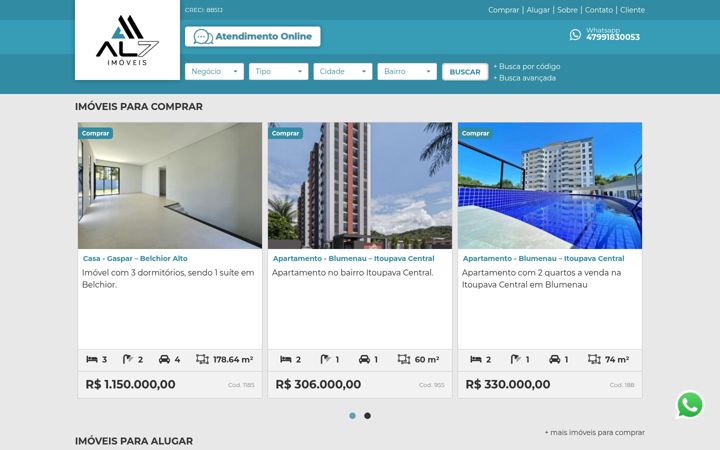 Snimka zaslona za al7imoveis.com.br