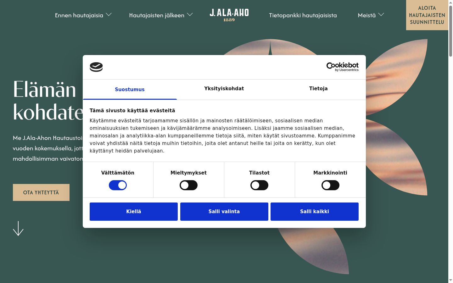 Snímek obrazovky baneru souhlasu zobrazeného před jakoukoli interakcí