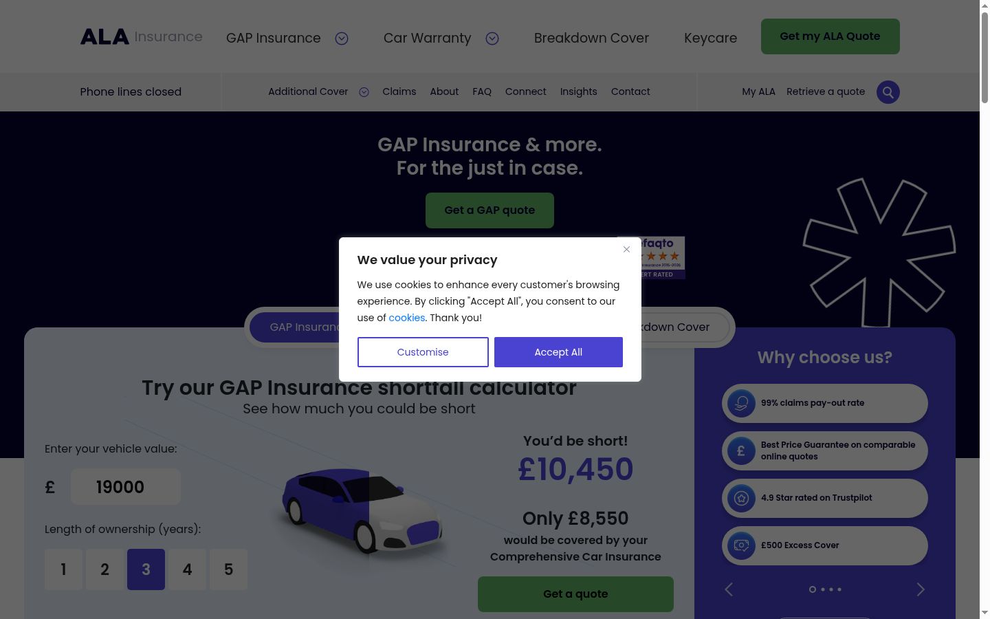 Screenshot of the consent banner shown before any interaction