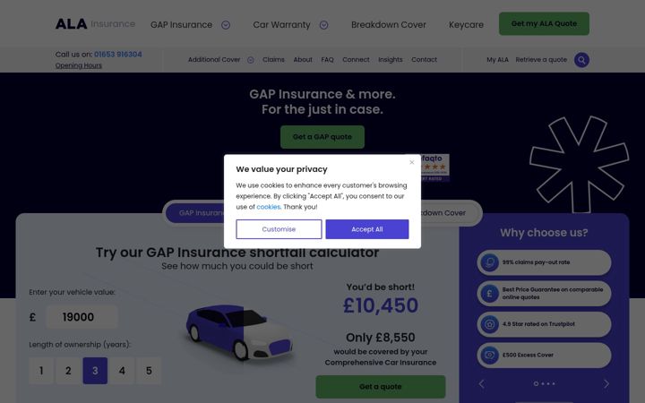 Screenshot of ala.co.uk
