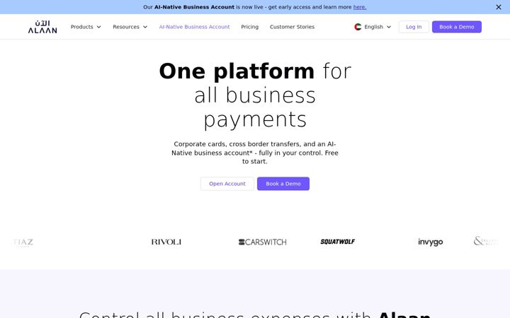 Screenshot of alaan.com